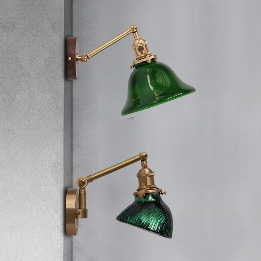 Glass articulated LED wall light