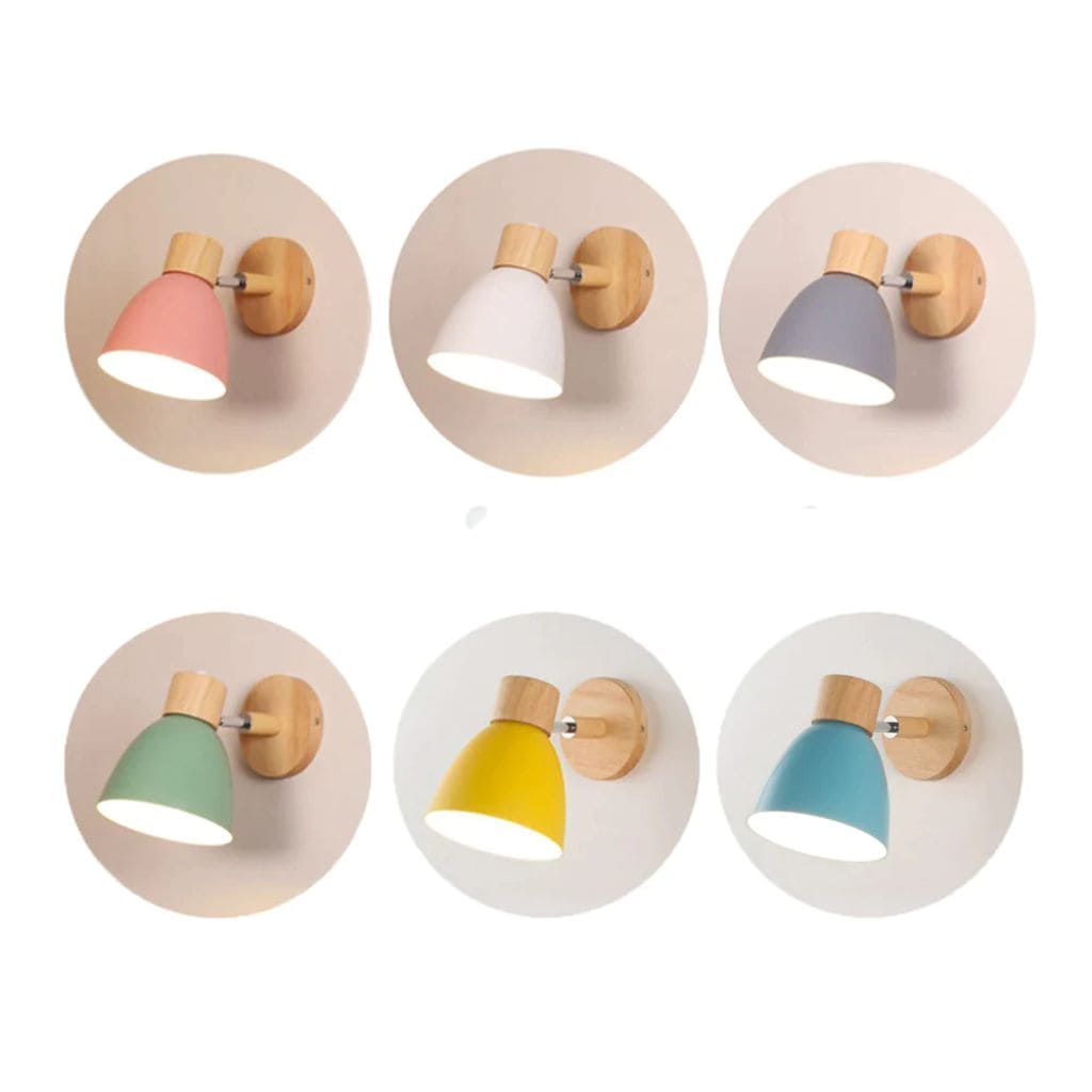 Nordic LED wall light in solid wood