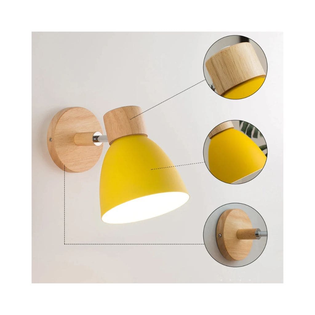 Nordic LED wall light in solid wood