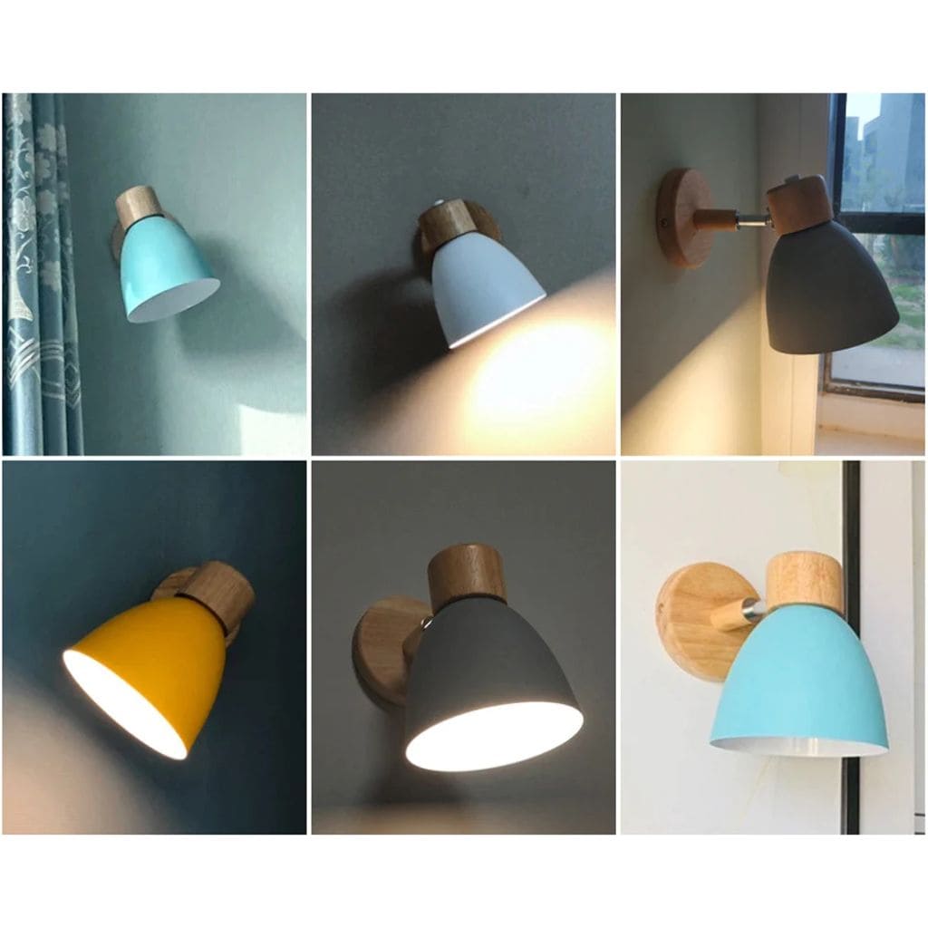 Nordic LED wall light in solid wood
