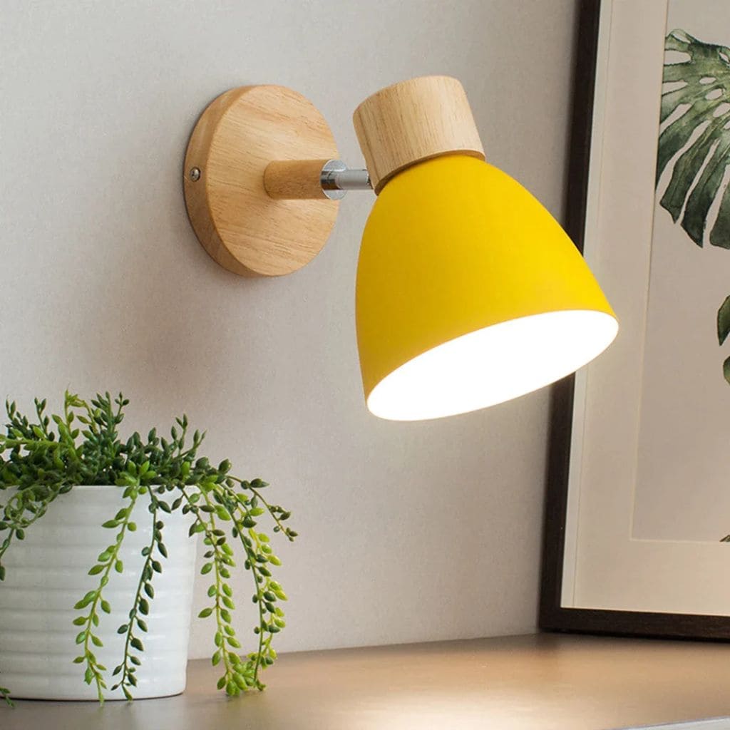 Nordic LED wall light in solid wood