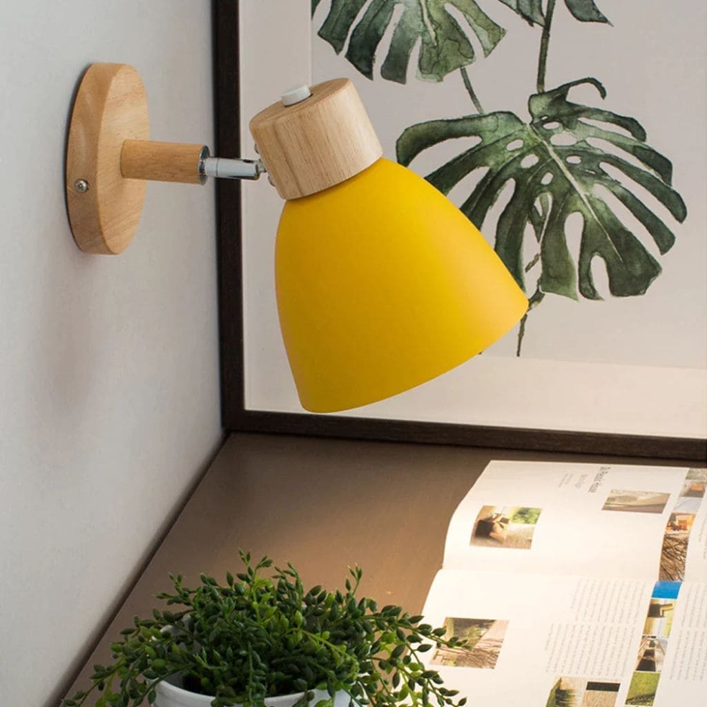 Nordic LED wall light in solid wood