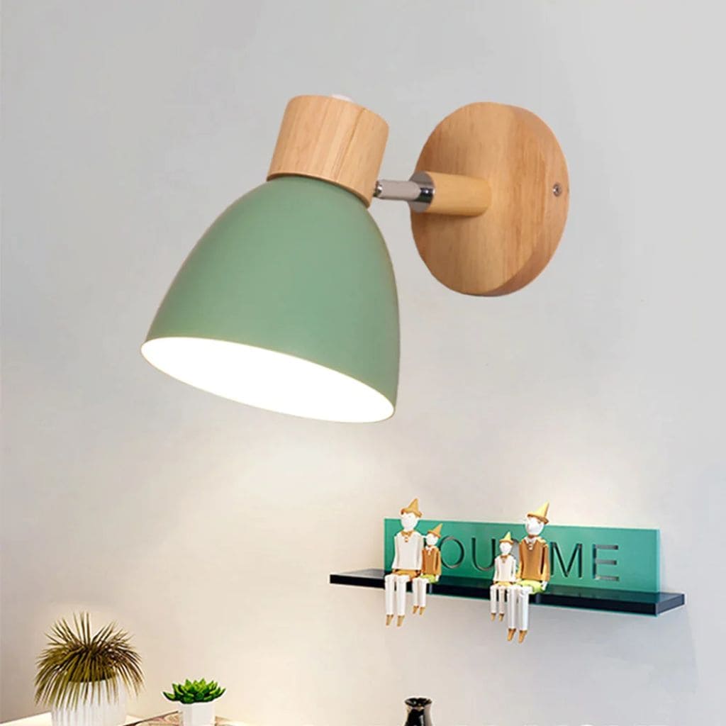 Nordic LED wall light in solid wood