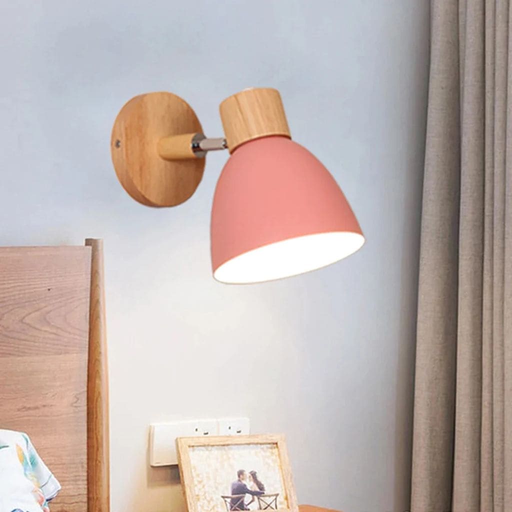 Nordic LED wall light in solid wood