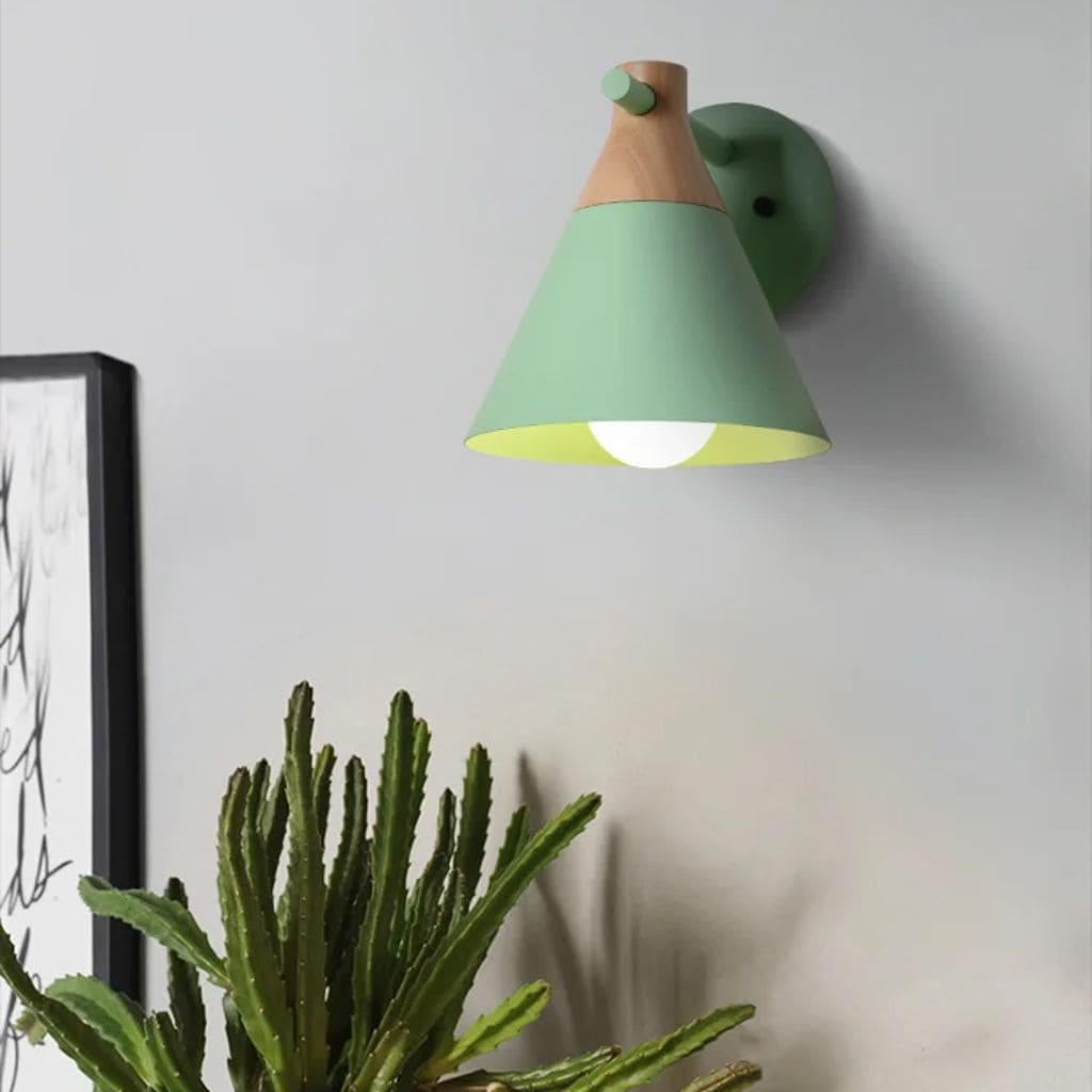 Nordic wooden LED wall light