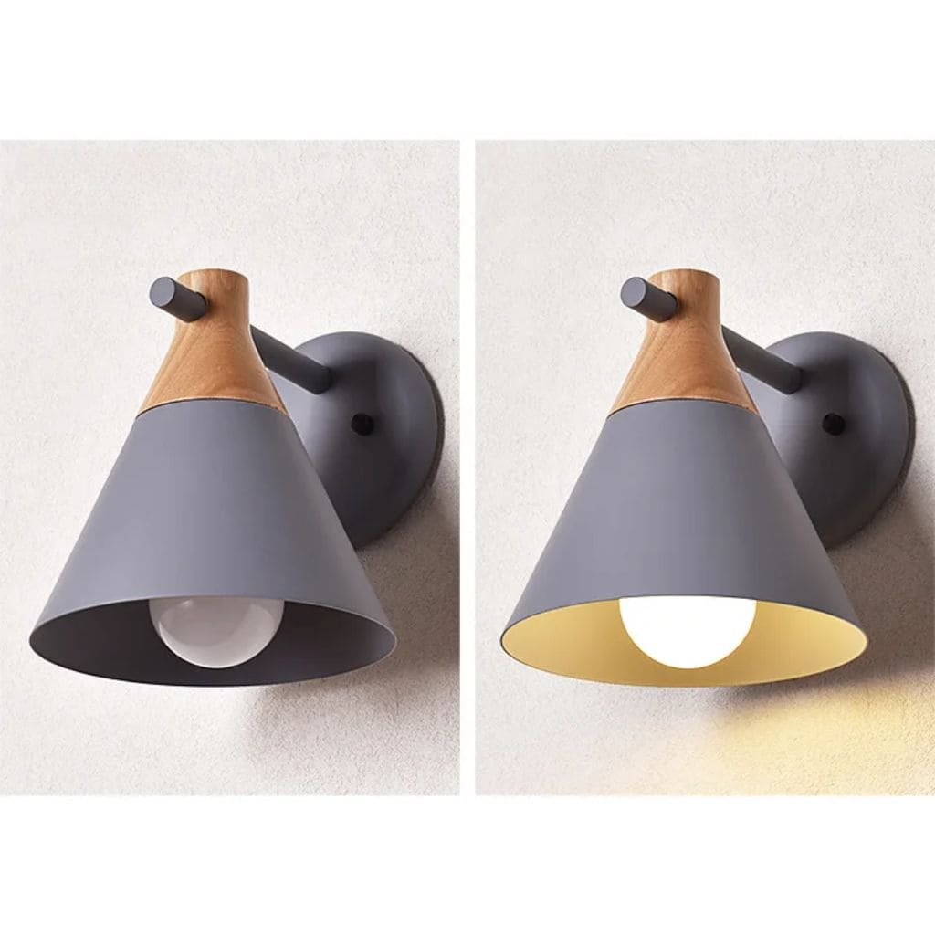 Nordic wooden LED wall light