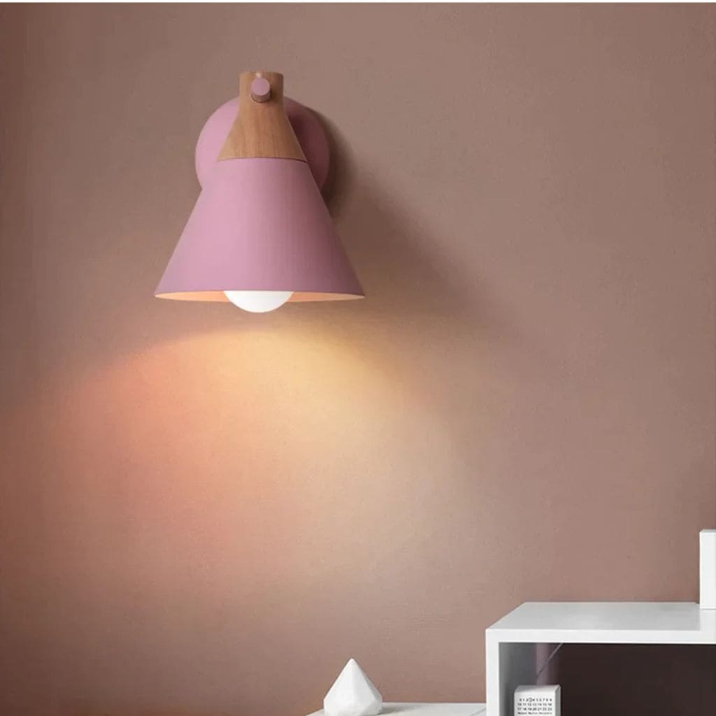Nordic wooden LED wall light