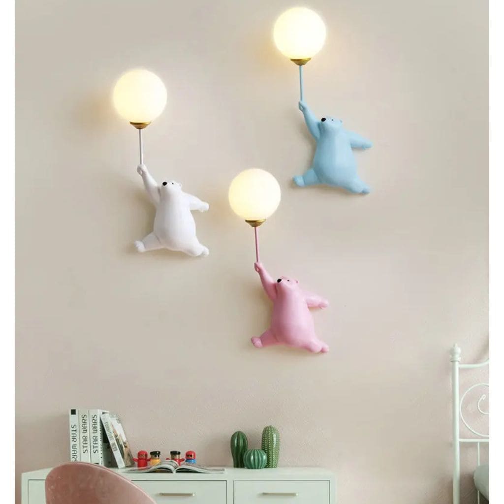Cartoon bear wall light