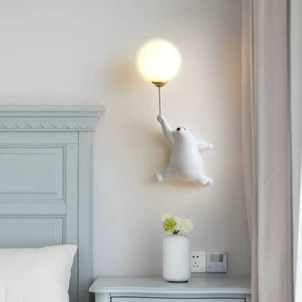 Cartoon bear wall light
