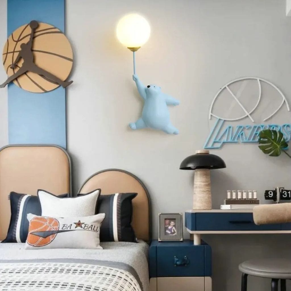 Cartoon bear wall light