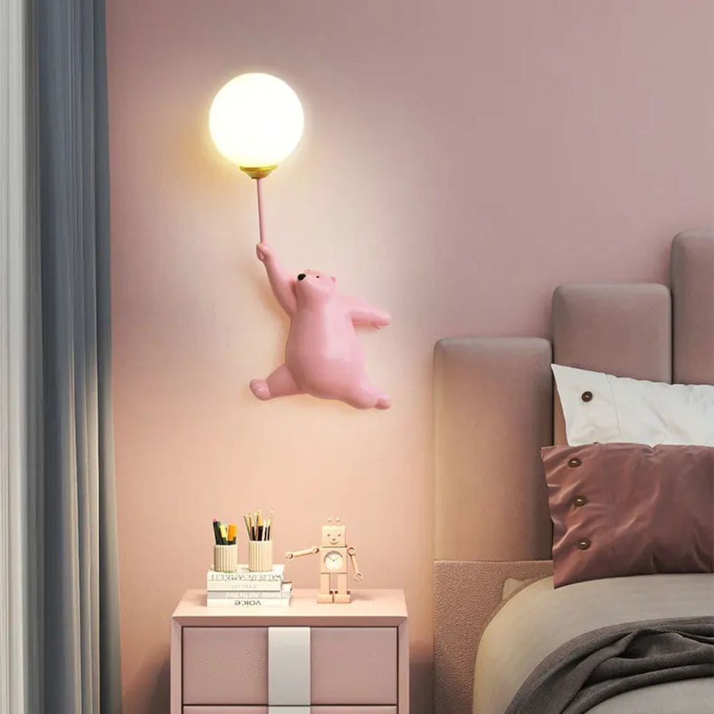 Cartoon bear wall light