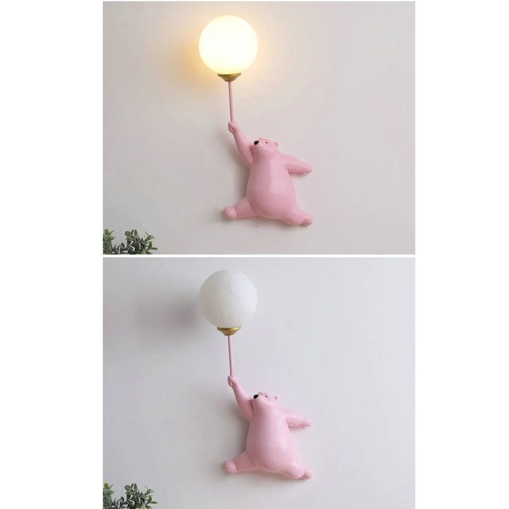Cartoon bear wall light