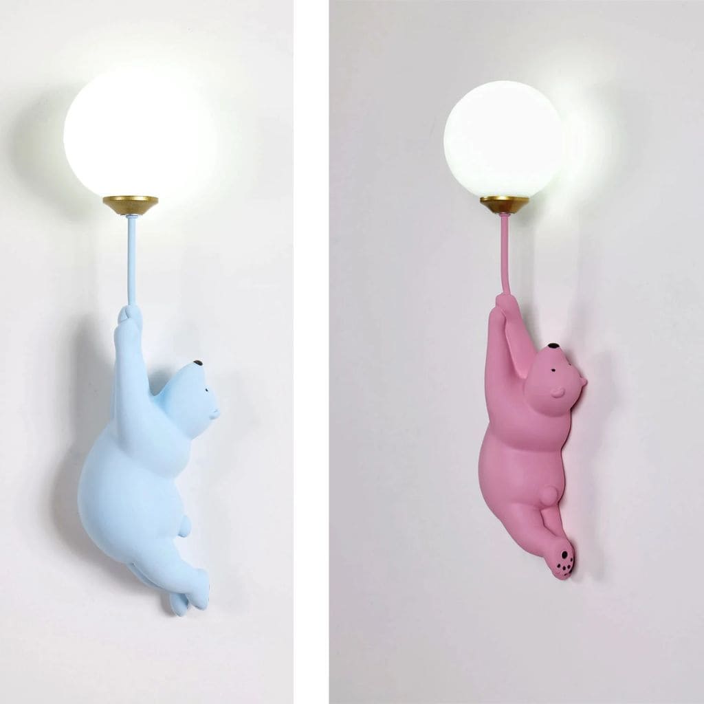 Cartoon bear wall light