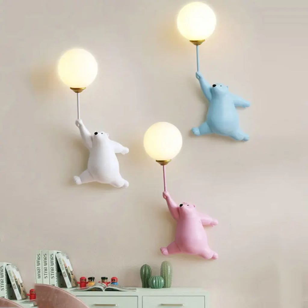 Cartoon bear wall light