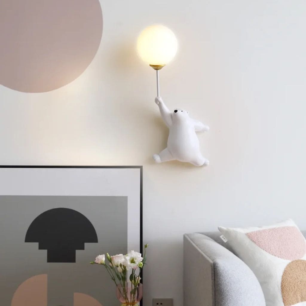 Cartoon bear wall light