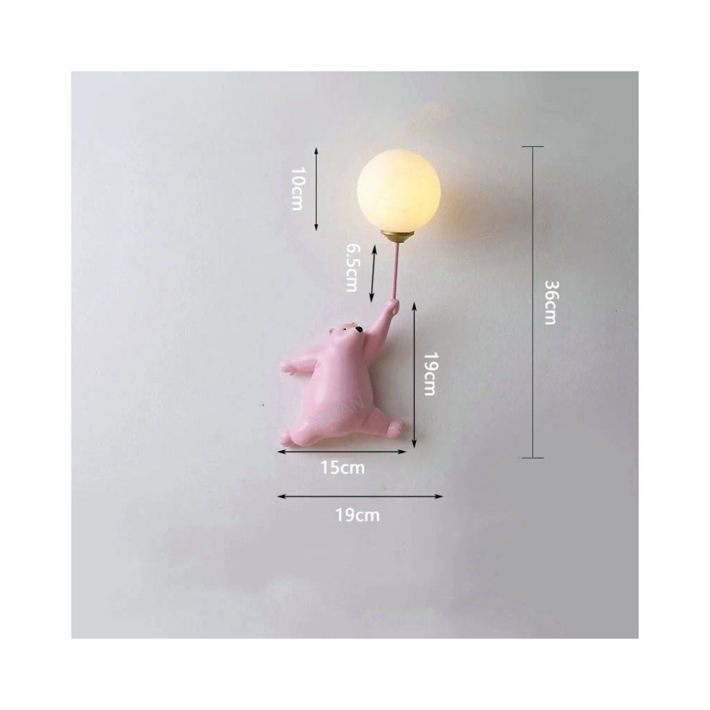 Cartoon bear wall light