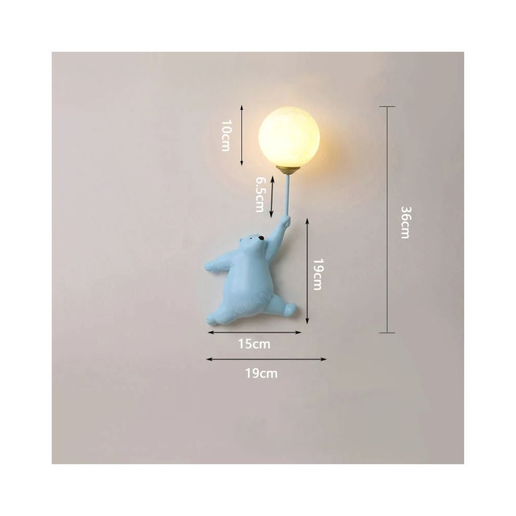 Cartoon bear wall light
