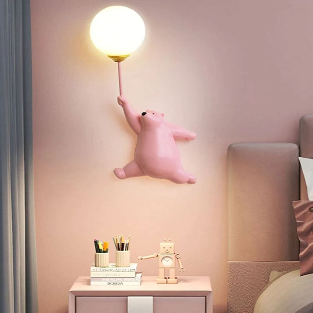Cartoon bear wall light