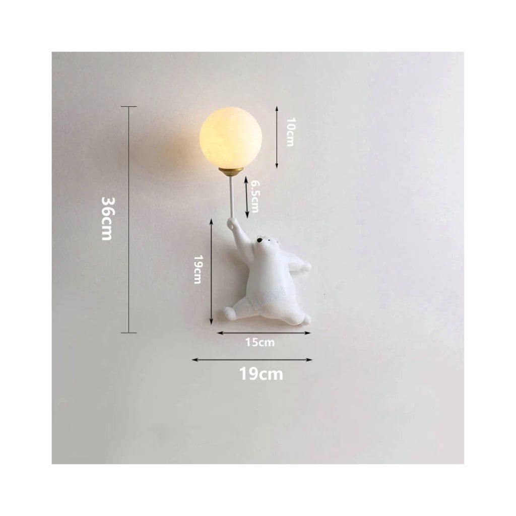 Cartoon bear wall light