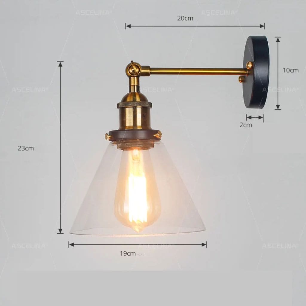 Retro glass wall light