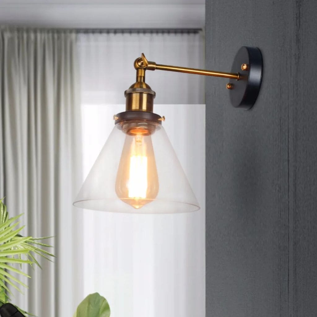 Retro glass wall light