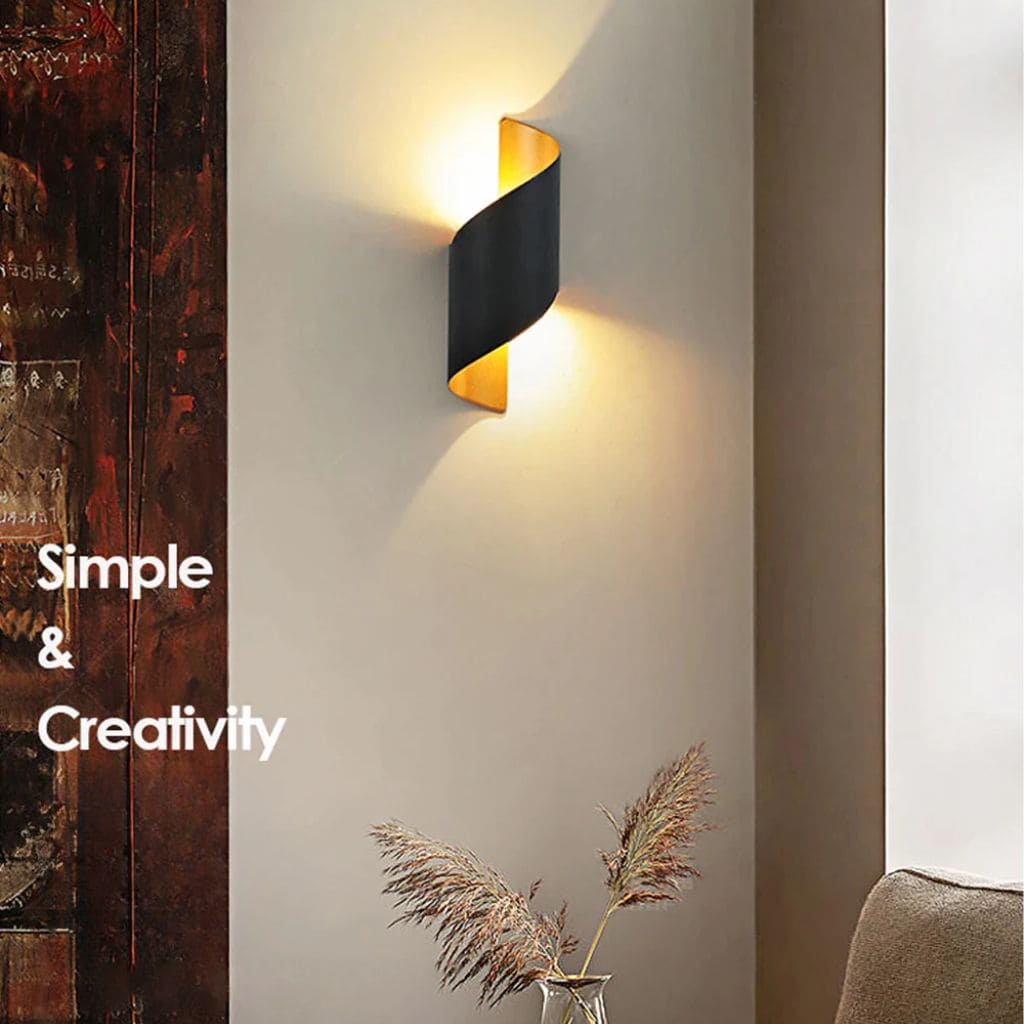Aluminum spiral wall light