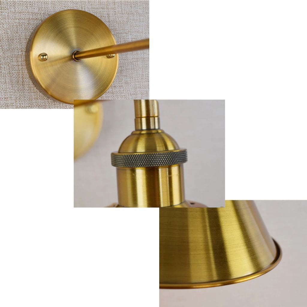 Golden industrial vintage wall light