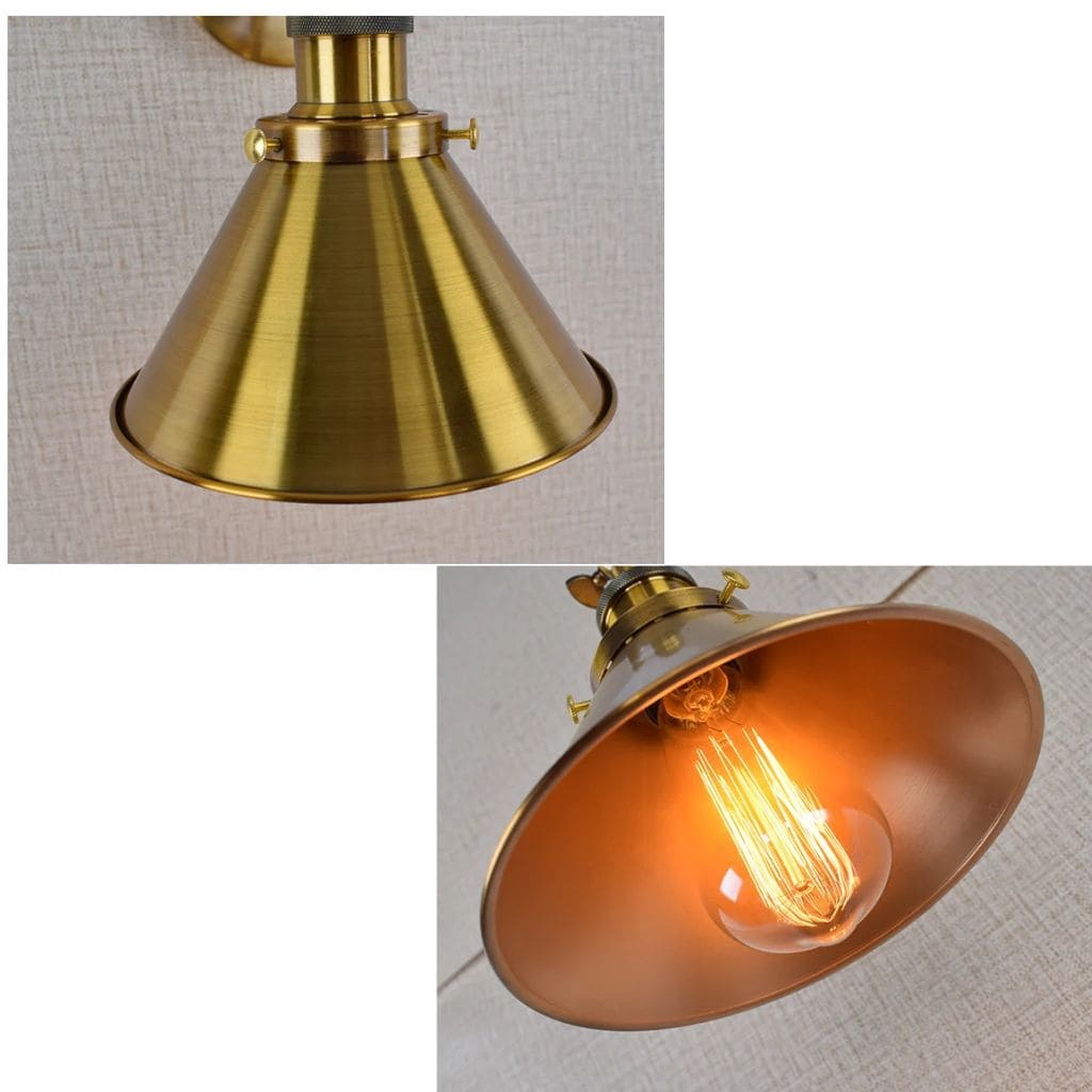 Golden industrial vintage wall light
