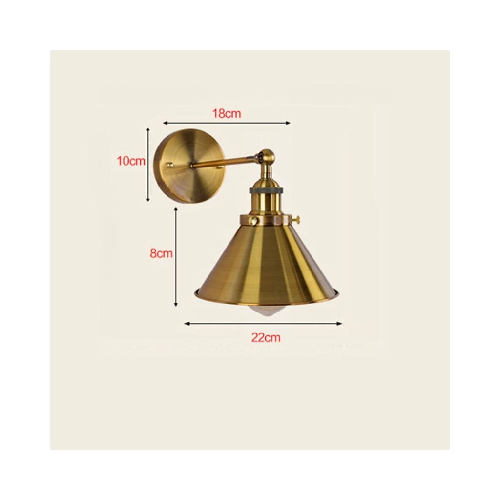 Golden industrial vintage wall light