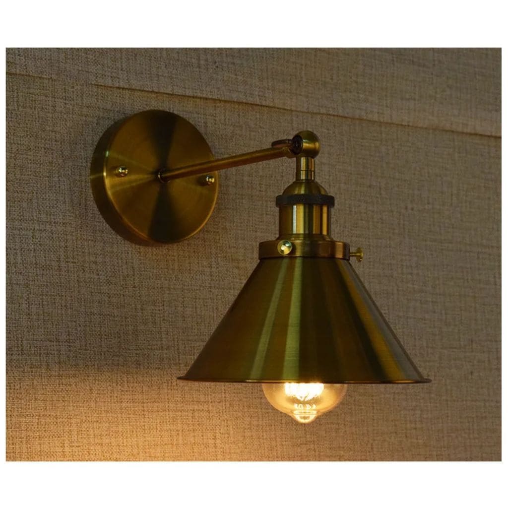 Golden industrial vintage wall light