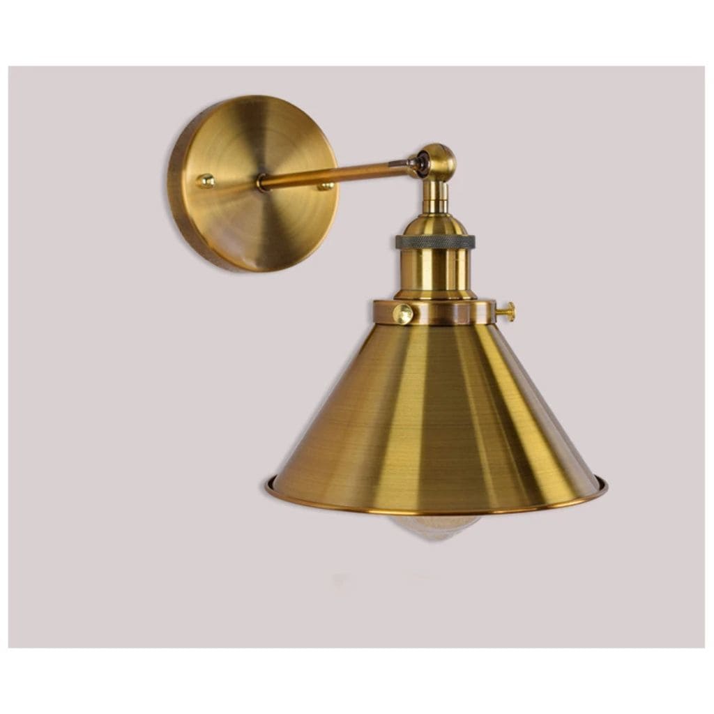 Golden industrial vintage wall light