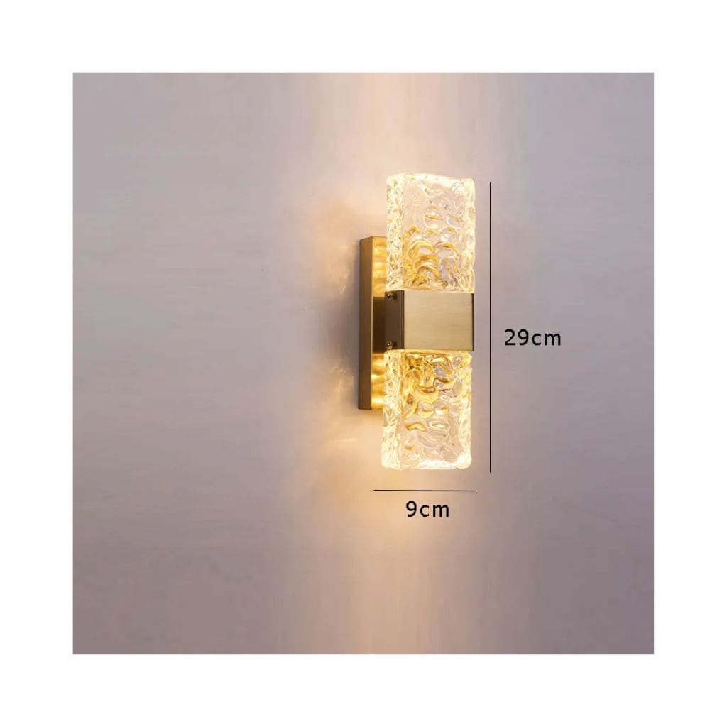 Luxury wall lamp in rectangular crystals
