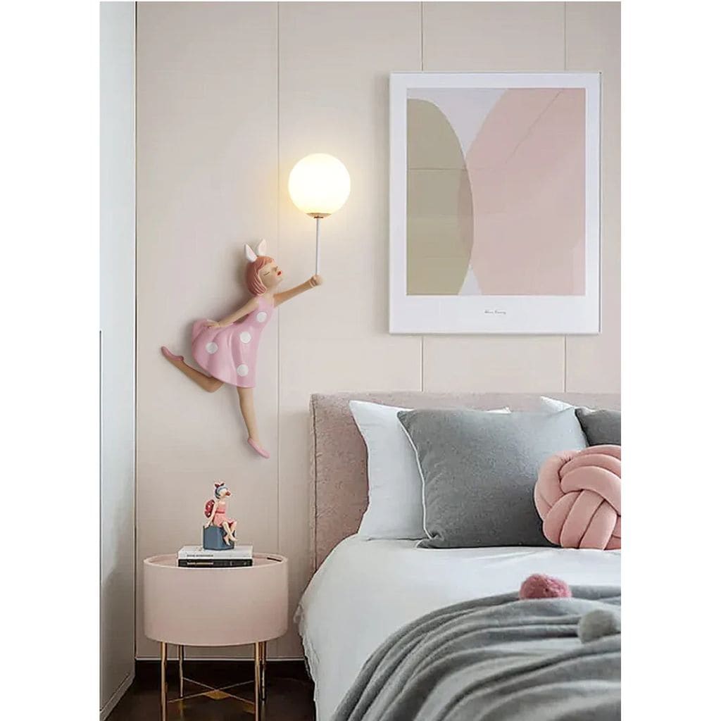 Princess pink resin wall light