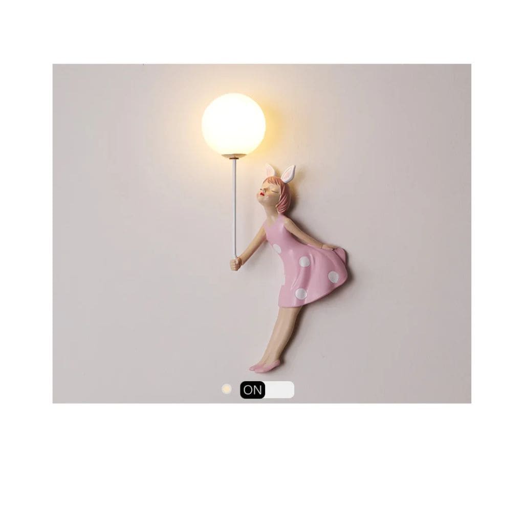 Princess pink resin wall light