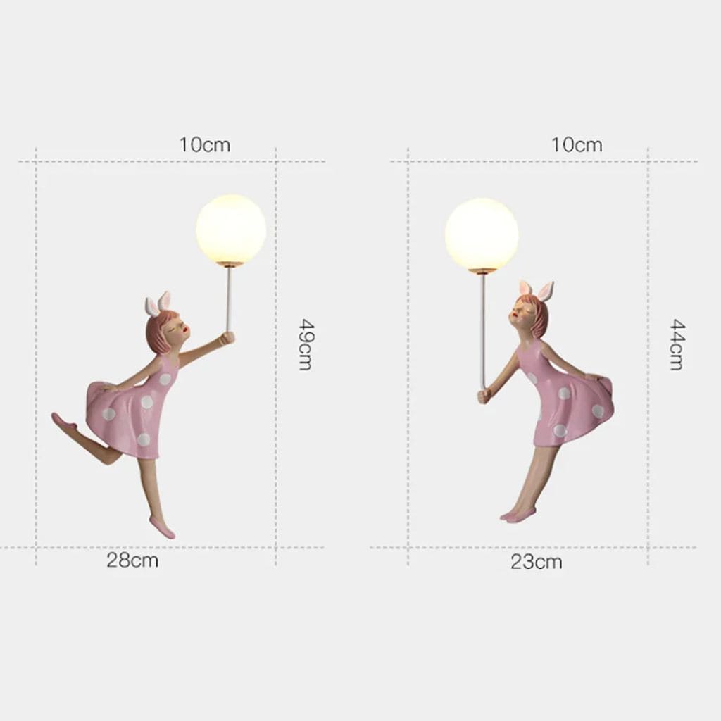 Princess pink resin wall light