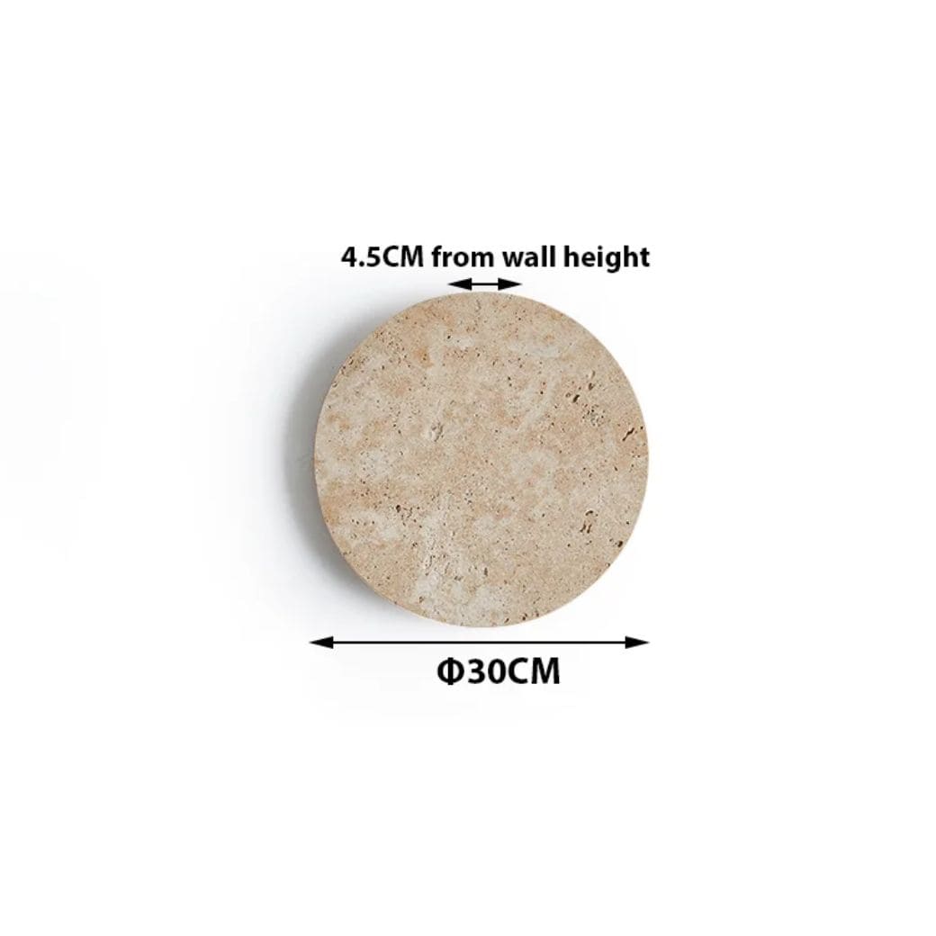 Round stone wall lamp