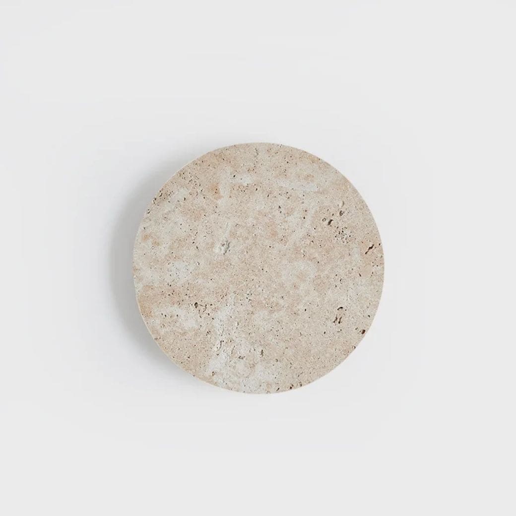 Round stone wall lamp