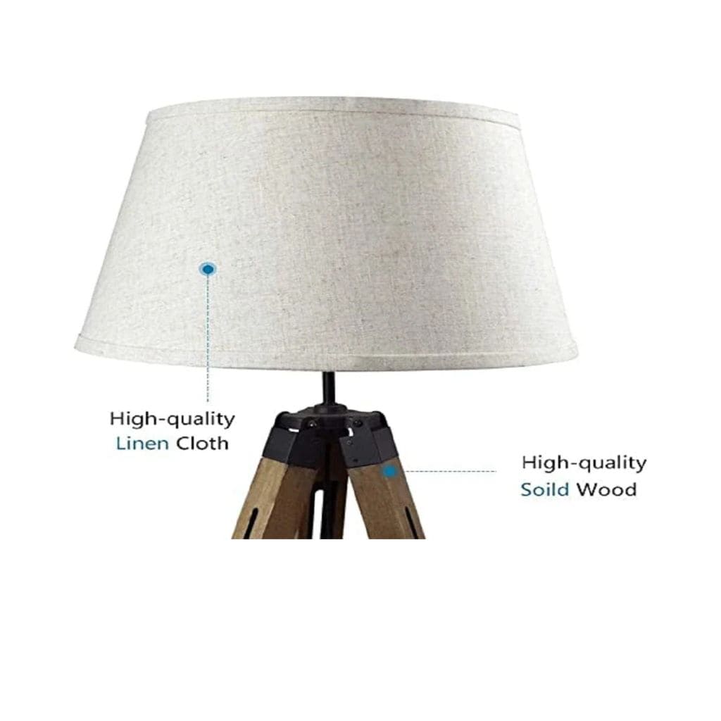 Vintage Wood LED Tripod Lamp