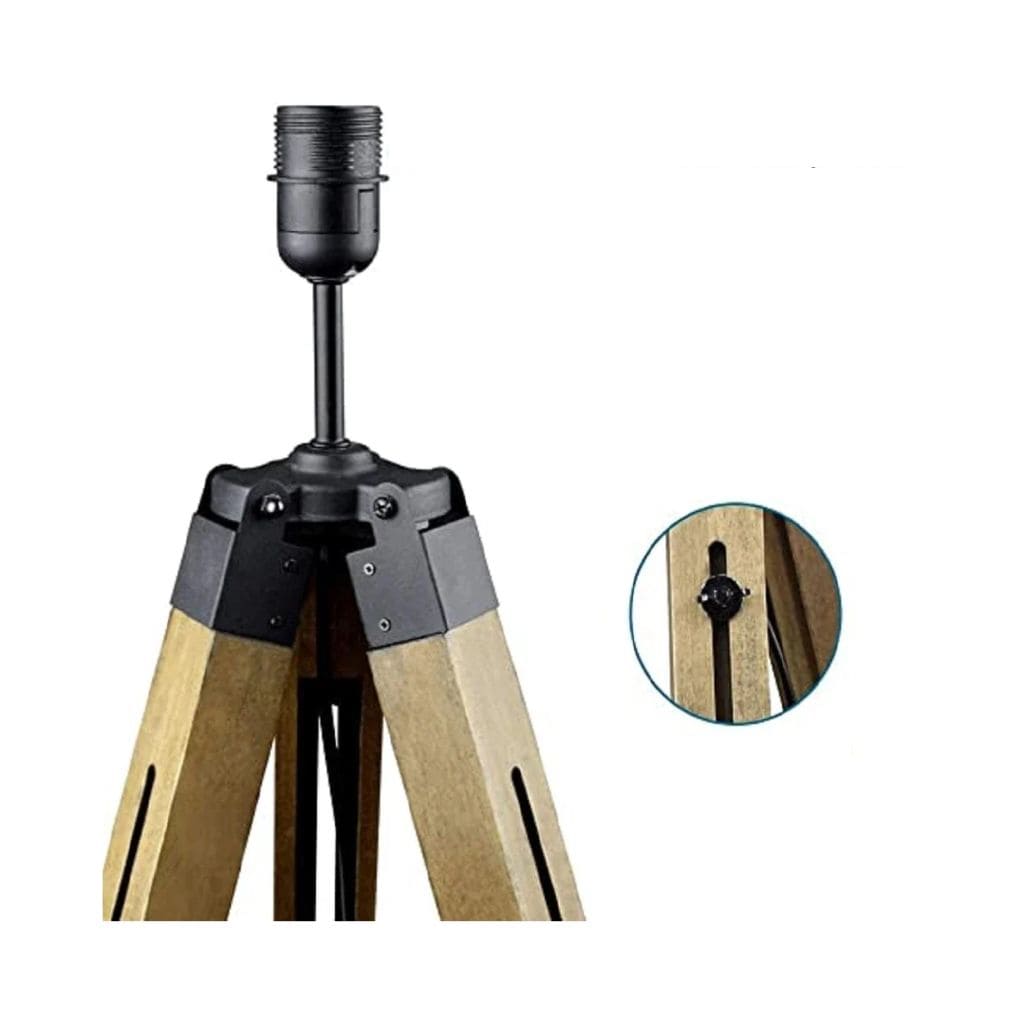 Vintage Wood LED Tripod Lamp