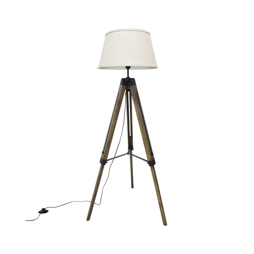 Vintage Wood LED Tripod Lamp