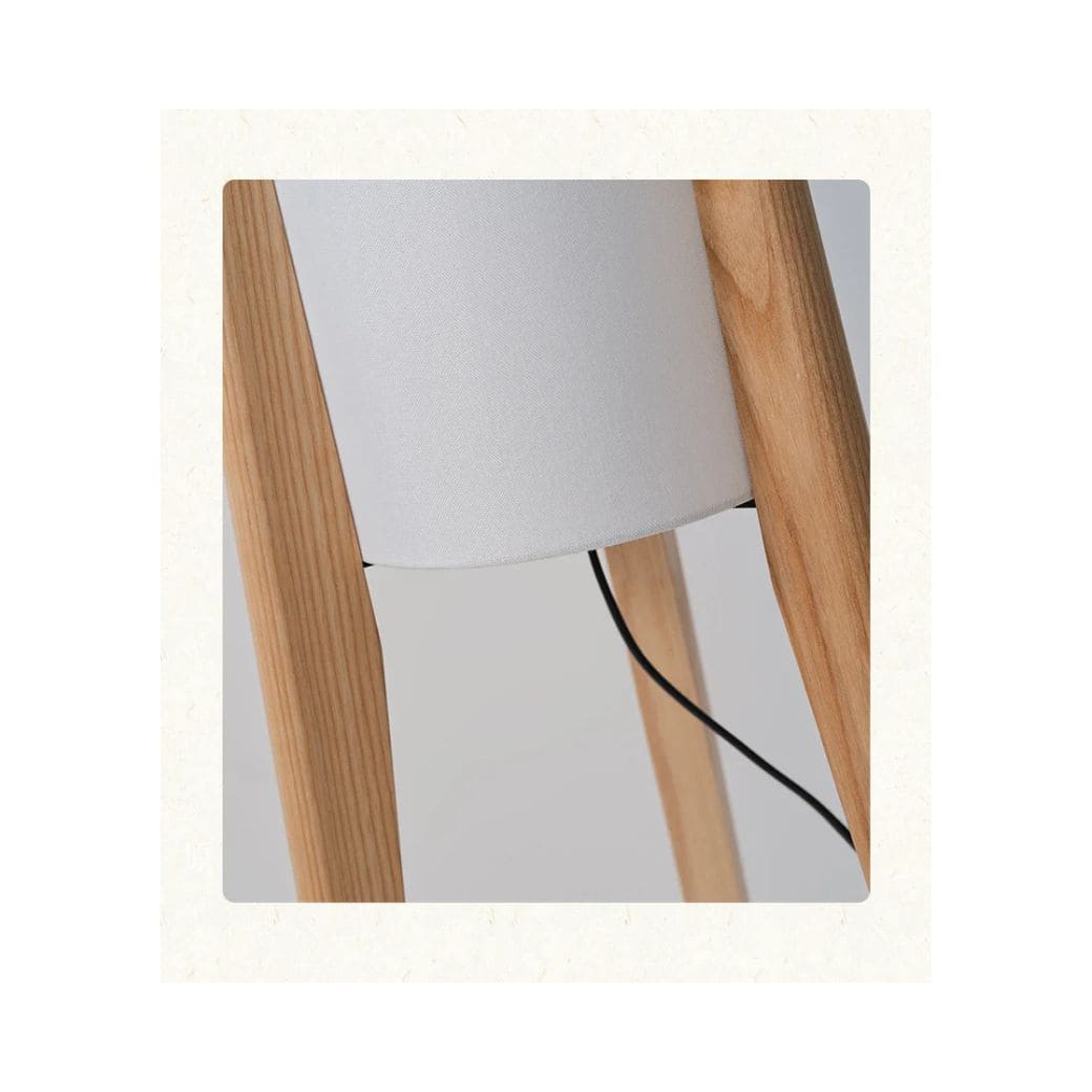 Japanese retro wooden angle floor lamp