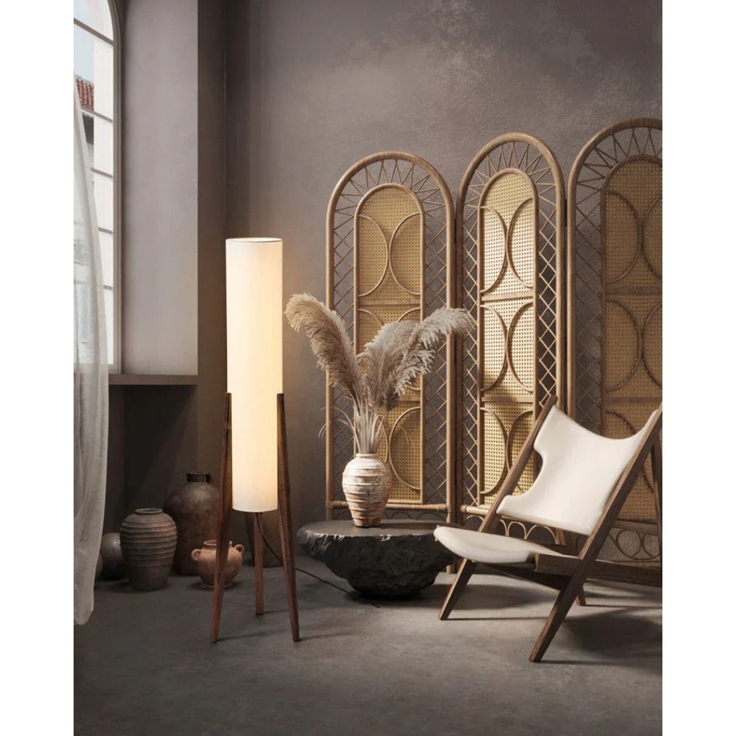Japanese retro wooden angle floor lamp