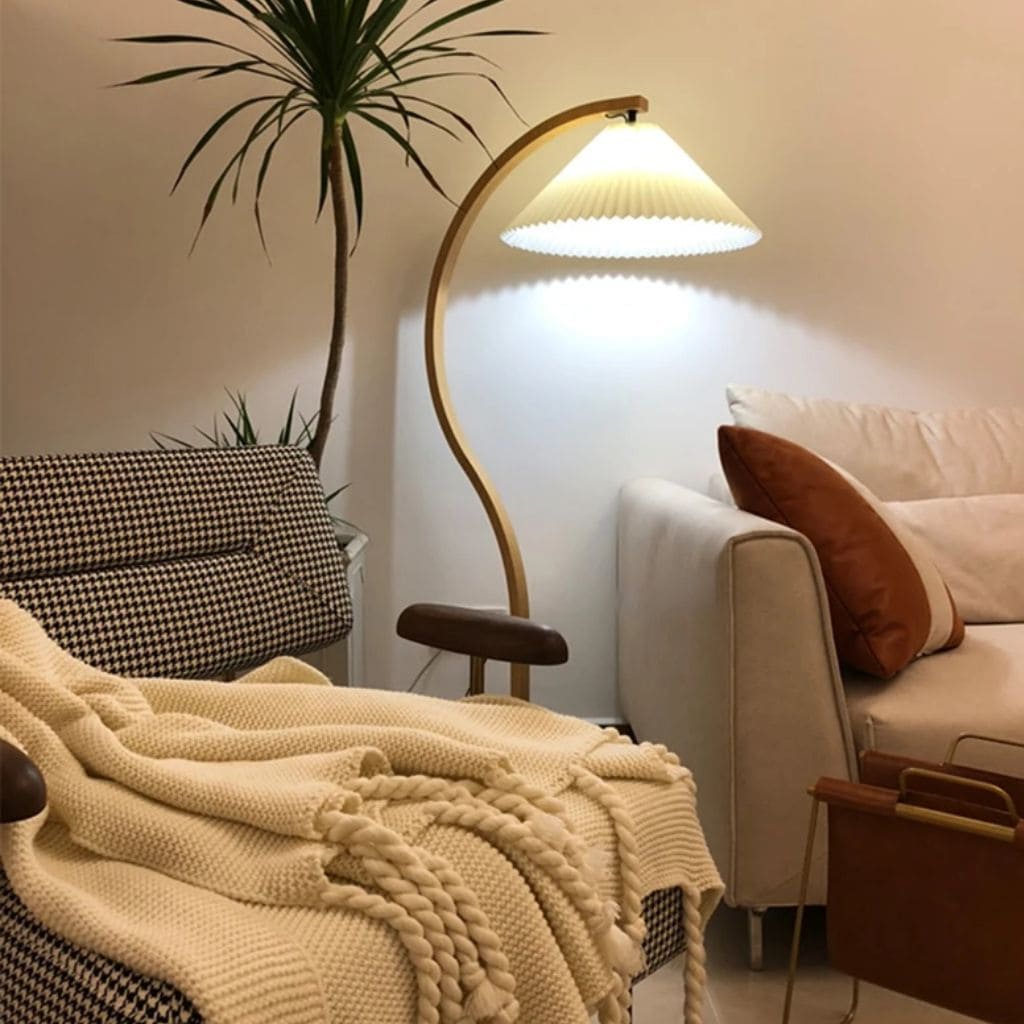Solid wood lamp with LED lighting