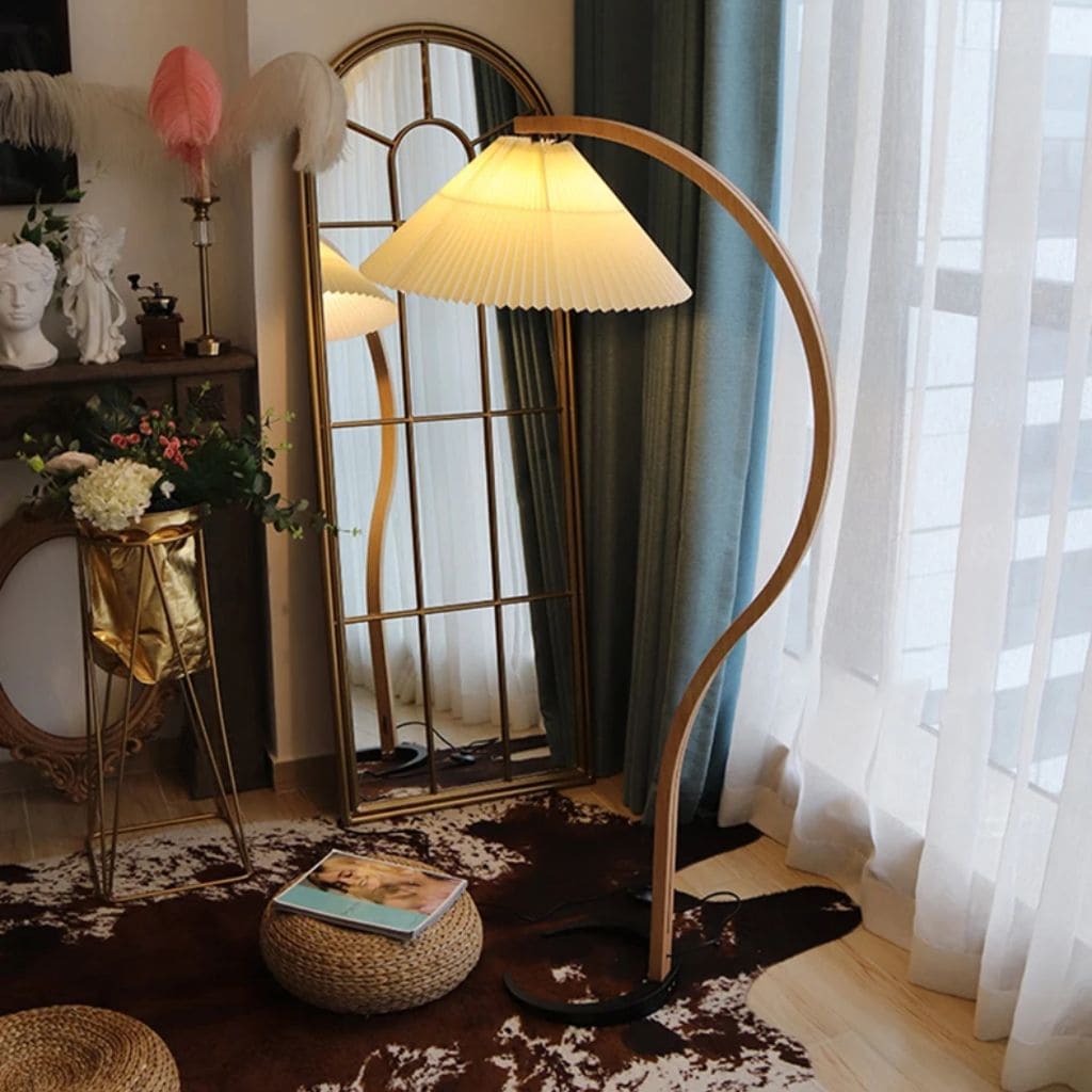Solid wood lamp with LED lighting