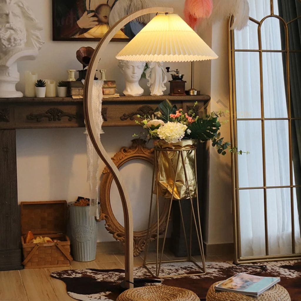 Solid wood lamp with LED lighting