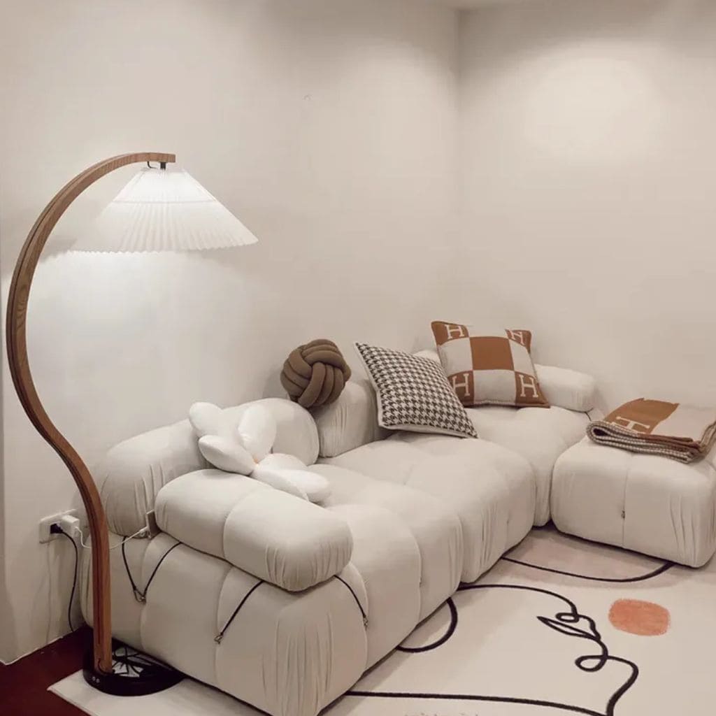 Solid wood lamp with LED lighting