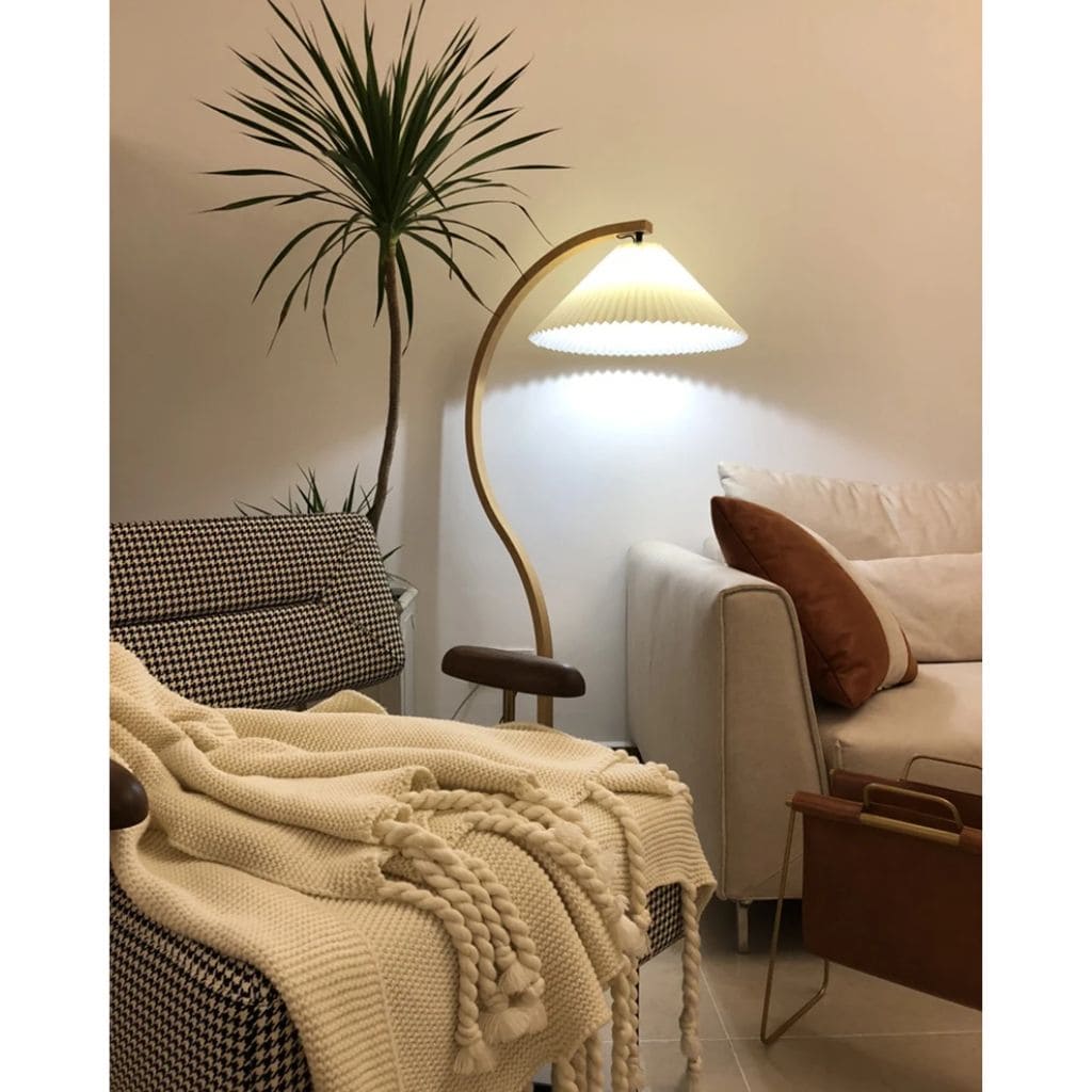 Solid wood lamp with LED lighting
