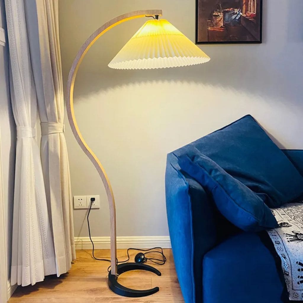 Solid wood lamp with LED lighting