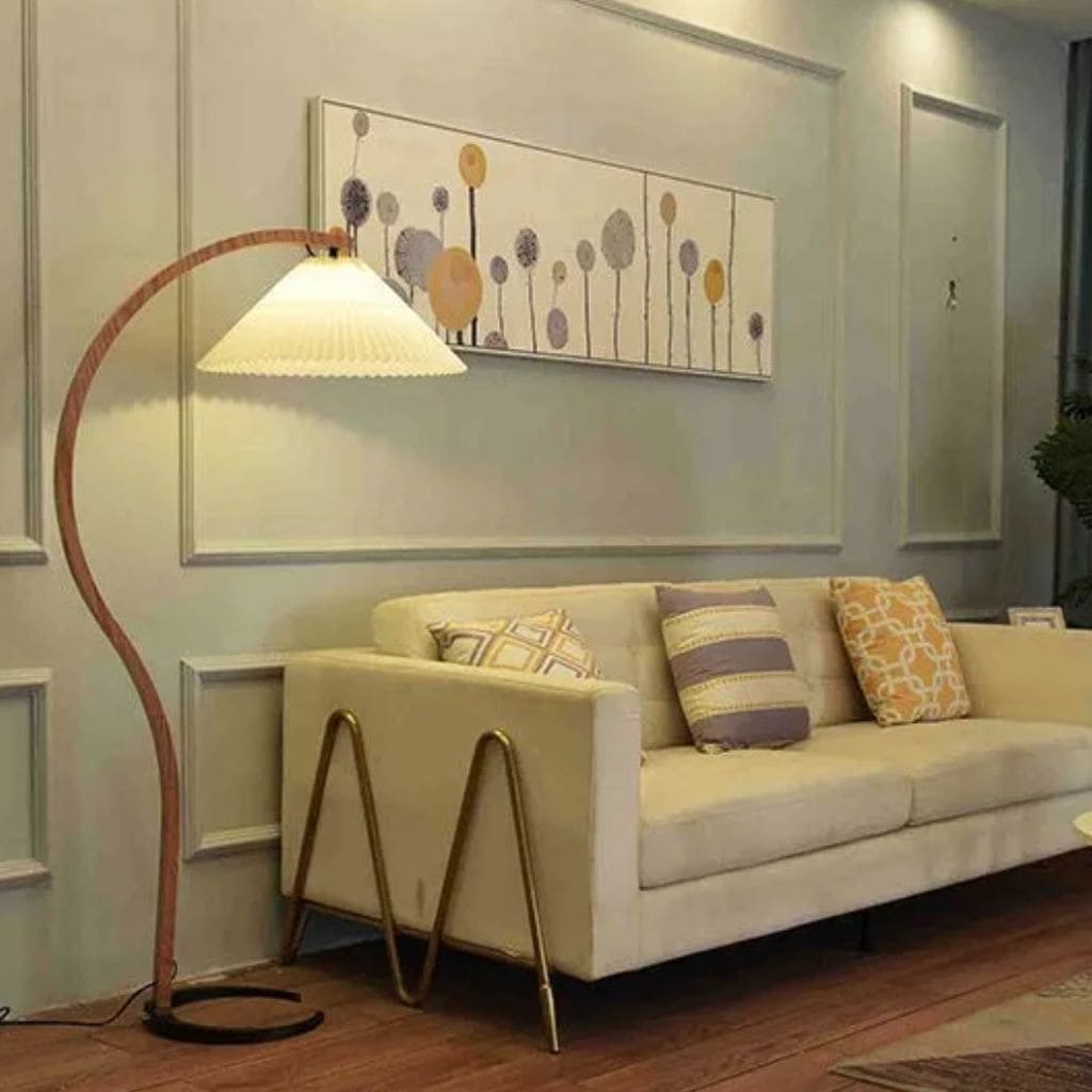 Solid wood lamp with LED lighting