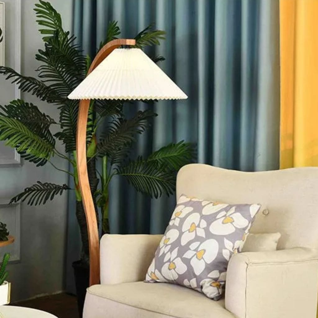 Solid wood lamp with LED lighting